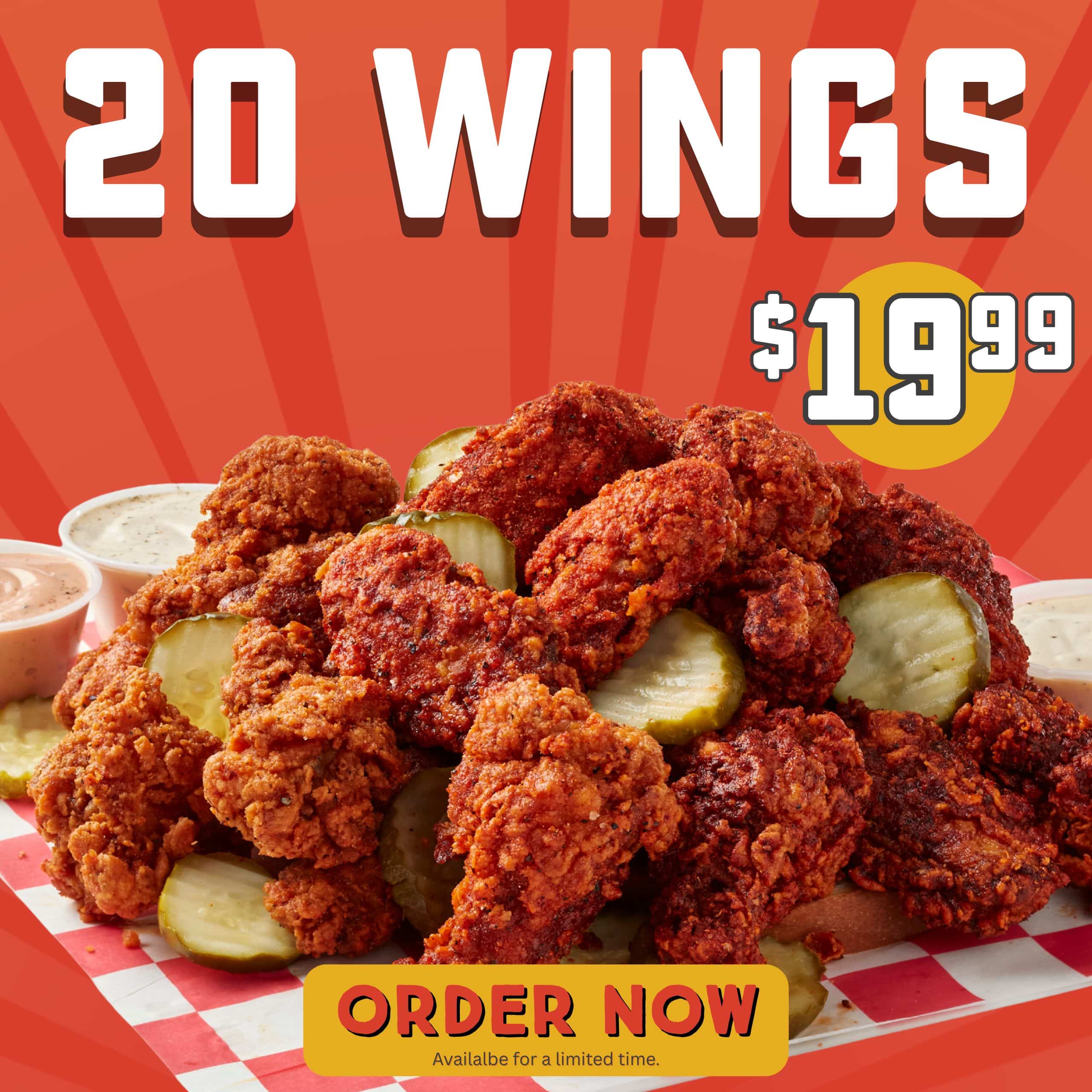 Howlin Willy's 20 Wings for $19.99